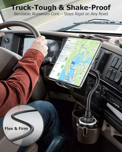 Gooseneck Car Cup Holder Tablet Mount