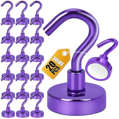 Magnetic Hooks 20pcs 30lbs Cruise Essentials 2026 Magnet Hook Purple (20 Count)