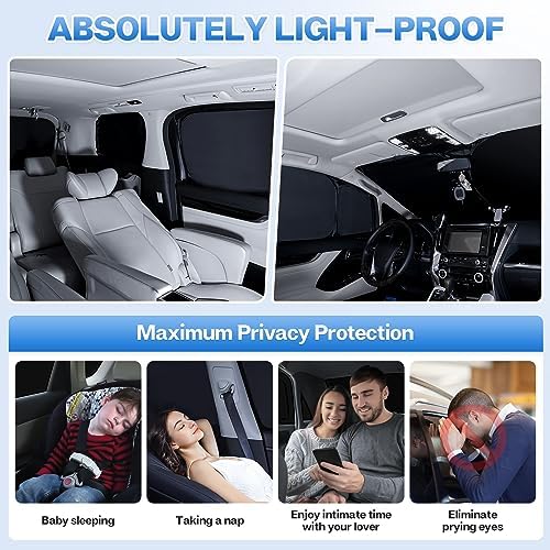 Windshield Sun Shade for Subaru Crosstrek 2024 2025 2026 Car Window Shades Thicken UV Block and Blackout Privacy Foldable Sunshades 8PCS Accessories Keep Cool Sun Visor Covers (8 Count)