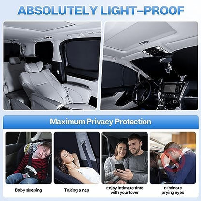 Windshield Sun Shade for Subaru Crosstrek 2024 2025 2026 Car Window Shades Thicken UV Block and Blackout Privacy Foldable Sunshades 8PCS Accessories Keep Cool Sun Visor Covers (8 Count)