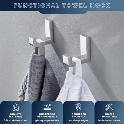 Towel Hook for Bathroom (2 Count)