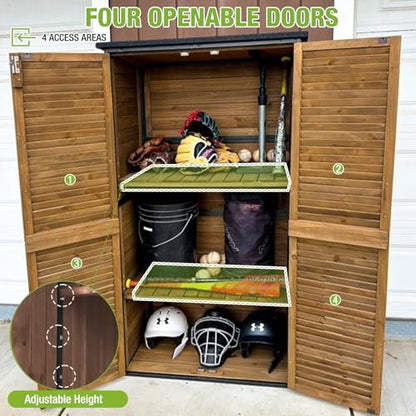 Outdoor Storage Shed with Adjustable Shelfs Tool Cabinet with Floor