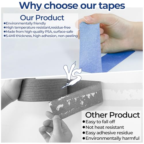10 Rolls Blue Painters Tape 2 Inch (10 Count)
