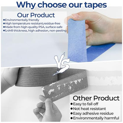 10 Rolls Blue Painters Tape 2 Inch (10 Count)