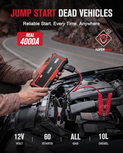 GP4000 SuperSafe 4000A Jump Starter