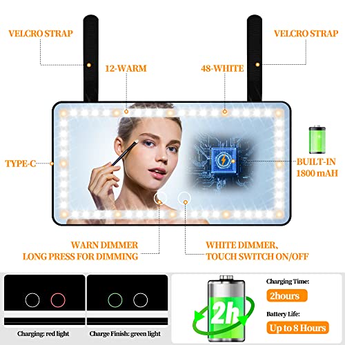 Car Sun Visor Vanity Mirror with Lights