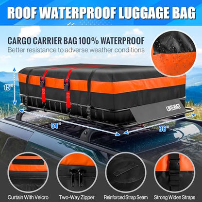 Roof Rack Cargo Basket 54"X36"with Cargo Bag and Net
