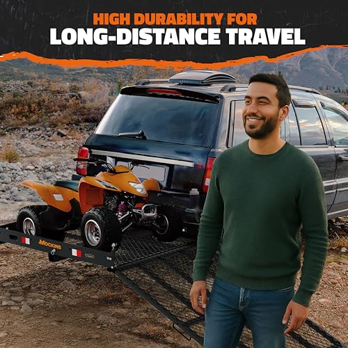 Folding Trailer Hitch Cargo Carrier with Ramp for Wheelchair