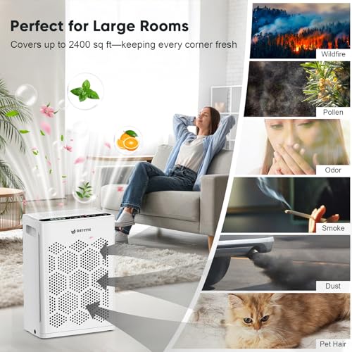 Air Purifiers for Home Large Room Up to 1800 Ft² with HEPA 14 Filter