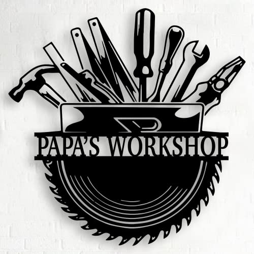 Personalized Papa's Workshop Metal Sign