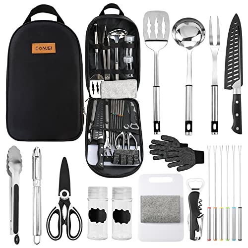 Portable Camping Cooking Utensils Set Bag Suitable for Fork