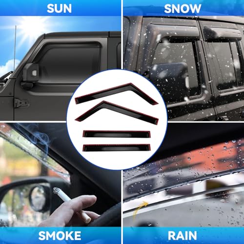 4pcs Window Visors Rain Guards for 2018 (4 Count)