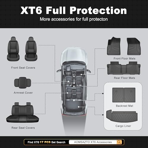 Cargo Liner & Backrest Mat Custom Fit for Cadillac XT6 2020