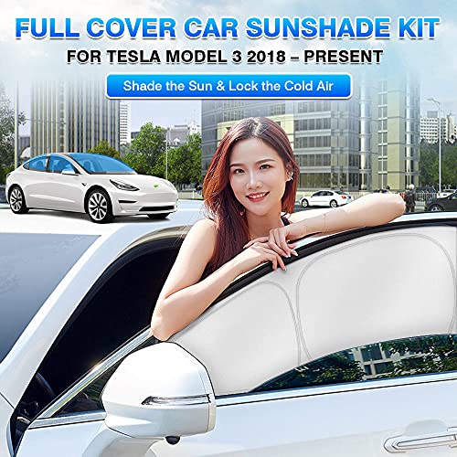 Windshield Sun Shade for Tesla Model 3 2018 (7 Count)