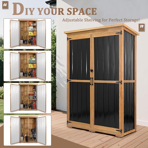 46" L Outdoor Storage Cabinet with Shelves