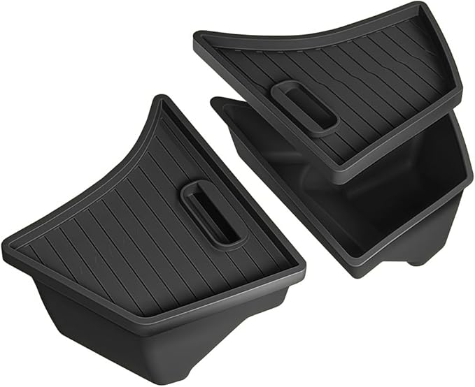GGCLIMAX Trunk Side Storage Box Compatible with Tesla Model 3 Highland 2024-2025 Odorless TPE Organizer with Felt/TPE Lid Wet Item Storage Extra Space Solution((TPE Lids) Full Set)