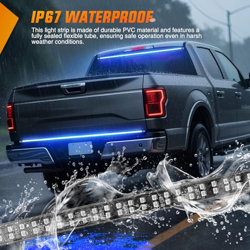 48 Inch 288 LED Tailgate Strobe Light Strip Blue