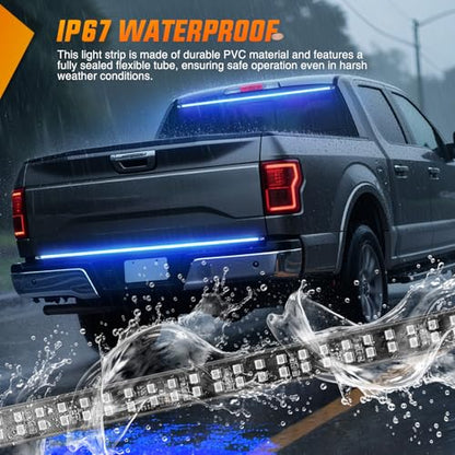 48 Inch 288 LED Tailgate Strobe Light Strip Blue