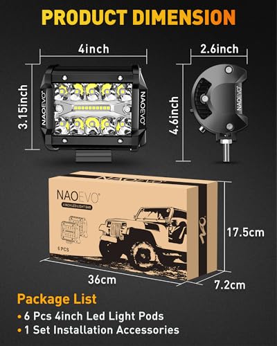 4 Inch LED Pod Lights (6 Count)