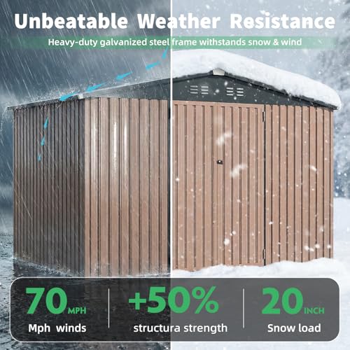 8' x 10' Large Waterproof Metal Outdoor Storage Shed