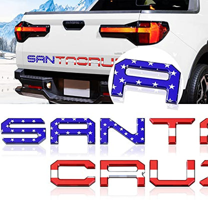 Tailgate Inserts Letters Compatible for 2022 2023 2024 2025 Santa Cruz 3D Raised & Strong Adhesive Decals Letters Rear Emblem Decal Sticker Compatible for Santa Cruz Accessories