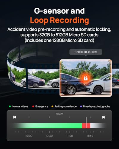 4K Dash Cam Front and Rear