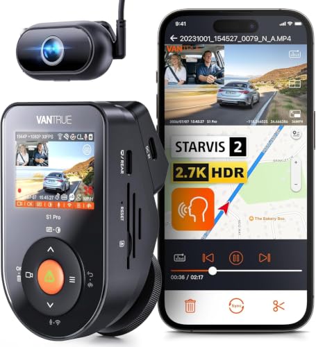 S1 Pro DMS 2.7K Dash Cam Front and Inside