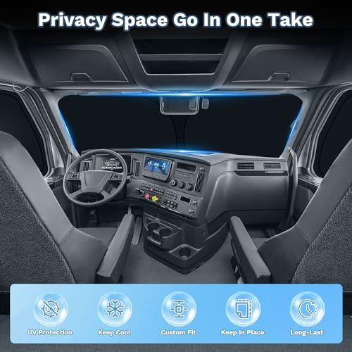Car Window Shades for Freightliner Cascadia 2018 (3 Count)