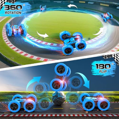 Blue RC Stunt Car for Boys Kids