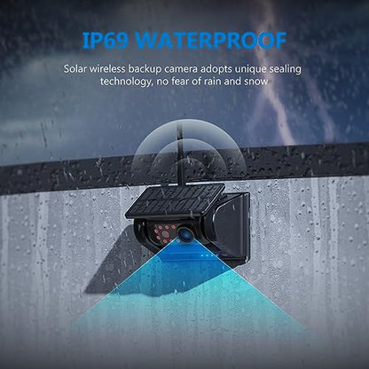 2 Magnetic Solar Wireless Backup Camera with 7" 1080P IPS DVR Monitor