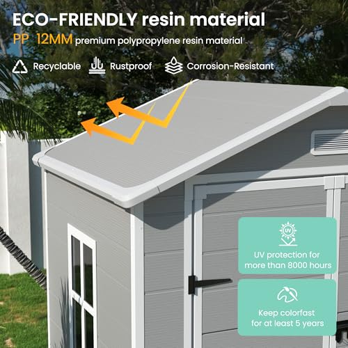 Outdoor Resin Storage Shed 6x4.5 FT