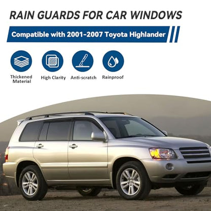4pcs Window Visors Rain Guards for 2001 (4 Count)