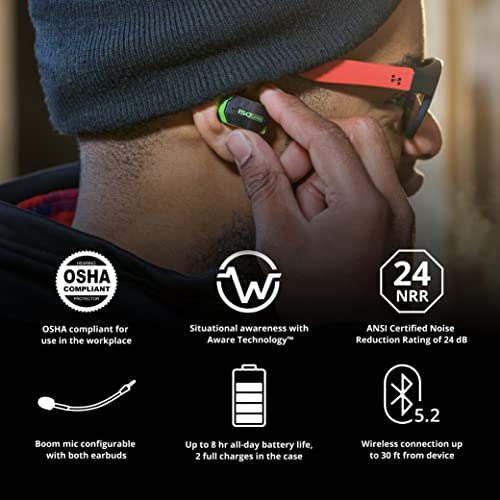 Ultracomm Aware Bluetooth Hearing Protection Earbuds with Boom Mic