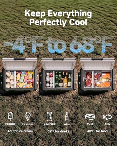 Portable 12V Car Refrigerator 47QT Stainless Steel Fridge