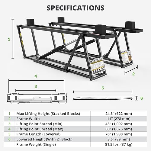Bundle 8000TLX Portable Car Lift