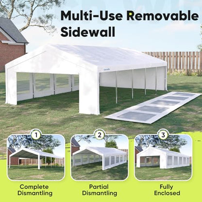 20x30ft Heavy Duty Party Tent Outdoor Canopy with Mesh Windows