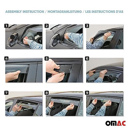 Window Visor Vent Rain Deflector for Honda Civic 2012