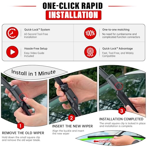 3 Pack Windshield Wiper Blades Replacement for Lexus RX350 2016