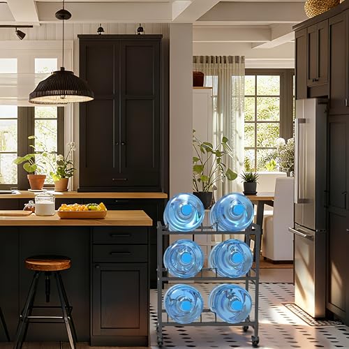Heavy Duty 3 Tiers Water Rack Double Row with 4 Wheels