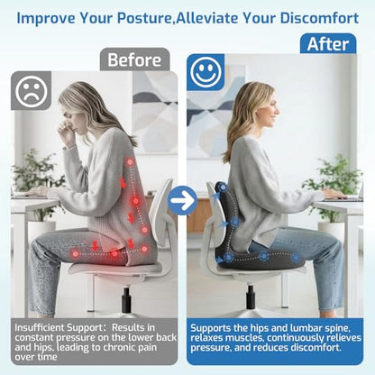 Seat Cushion with Lumbar Support Pillow