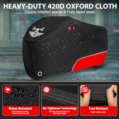 Motorcycle Cover Waterproof Outdoor Storage All Season Protection