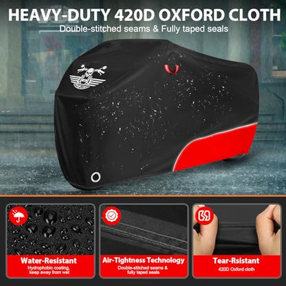 Motorcycle Cover Waterproof Outdoor Storage All Season Protection