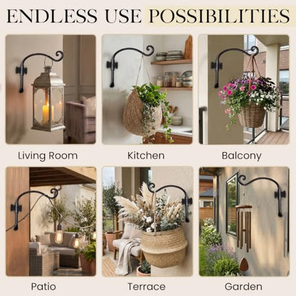 Plant Hangers Outdoor or Indoor Heavy Duty Wall Bracket Hooks (2 Count)