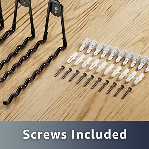 Garage Hooks 11.8" Long with 2 Extension Storage Straps (4 Count)