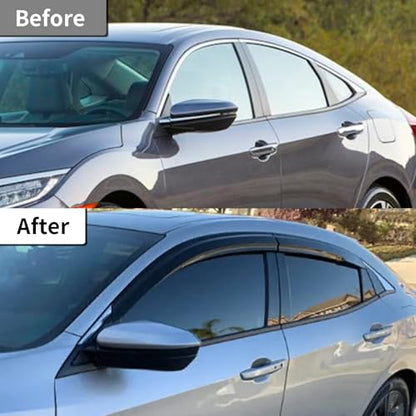 Outside Mount Window Visors Rain Guards for Honda Civic 4Dr Sedan 2016 (4 Count)