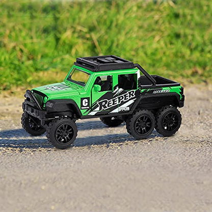 Pick up Trucks Open Door Die Cast Metal Toy Cars Pull Back 4 Pack