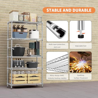 MZG 1750 lbs 5 Tier Storage Rack Metal Wire Shelving Unit (5 Count)