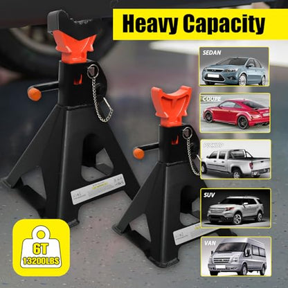 Upgraded Jack Stands 6 Ton (2 Count)