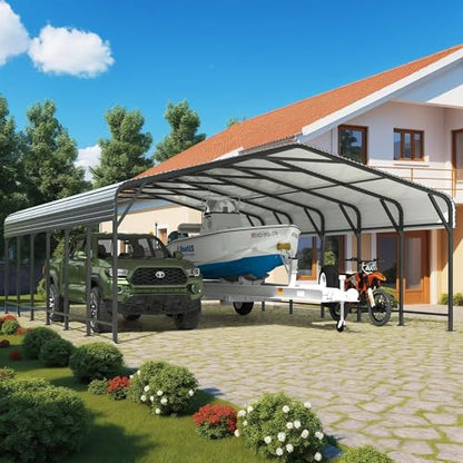 20x30 FT Metal Carport Canopy with Reinforced Base