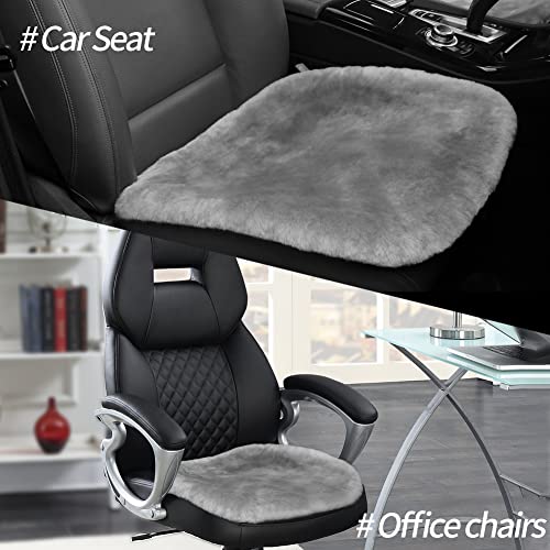 Genuine Sheepskin Car Seat Cushion Seat Covers for Cars Trucks SUV Comfort Seat Protector Pad for Car Driver Seat Car Accessories for Women Office Chair Car Decor